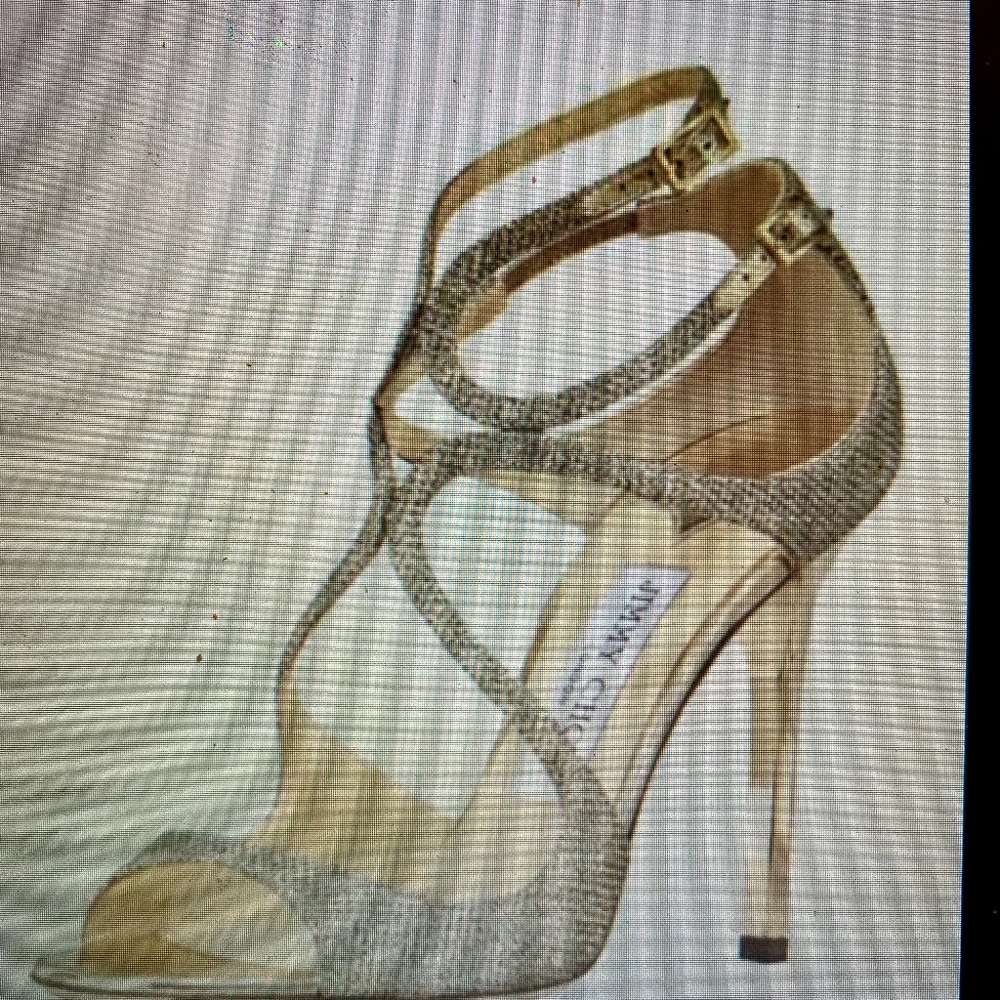 Jimmy Choo Lame Sandals, Size 37 Light Bronze - Picture 4 of 4
